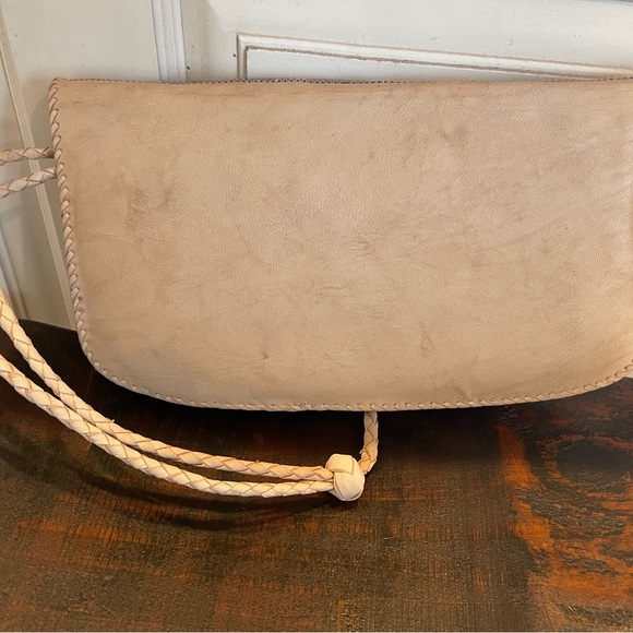 Vintage New Boho Diamond Pattern hand stitched Leather crossbody Bag purse - Picture 7 of 16